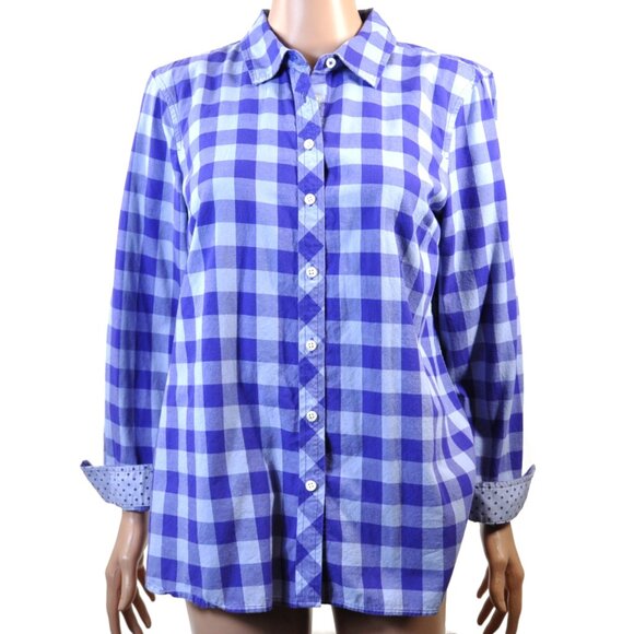 Talbots Tops - TALBOTS Purple Plaid Long-sleeve Shirt